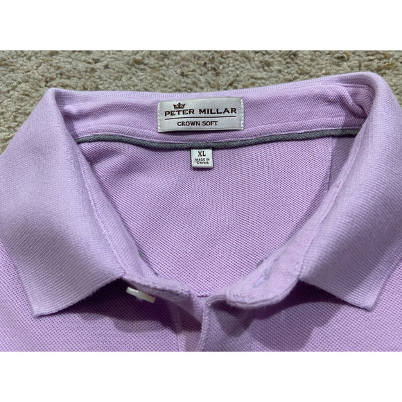 PETER MILLAR Crown Soft POLO Size XL Lavender GOLF Z22 - Picture 3 of 4